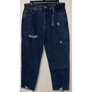Tractr Indigo Jeans Women’s Size 12 / 31 High Rise Distressed Weekender Denim